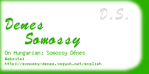denes somossy business card