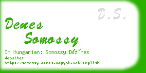 denes somossy business card
